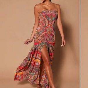 Fashion Nova Luxe Asymmetrical Strapless dress